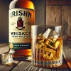 A-glass-of-Irish-whiskey-with-a-smooth-and-fruity-flavor-profile-placed-on-a-wooden-table.-The-glass-is-filled-with-whiskey